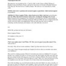 Oral history interview with Eileen Lingham Walker, 2001