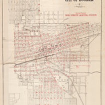 Map of the city of Boulder with the proposed new street lighting system