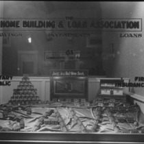 Home Building and Loan Association window display photograph, 1924
