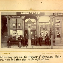 Whitney's Drugstore and University Bookstore photograph, [1890 or 1891]