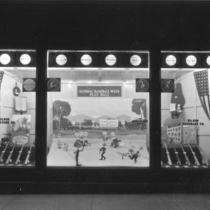 Valentine or Wilson Hardware Store "National Baseball Week" window display photograph, 1924