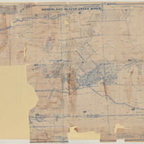 Drumm's detail map of Nederland-Beaver Creek Mines, 1916