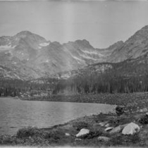 Arapaho Glacier from Silver Lake panorama, undated