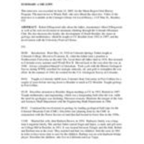 Summary: Oral history interview with Robert W. Ellingwood, 2005