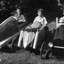 Boys in their coaster cars