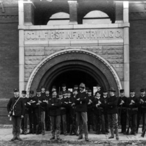 Colorado National Guard Company H in front of the Armory on Pearl Street: Photo 3 (S-2977)