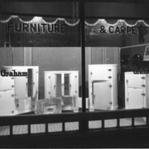 Graham furniture store Crystal Ice Box window display photograph,f1924