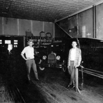 Interior view of an automobile repair shop photographs, ca. 1920