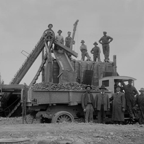 Loading a truck photograph, undated: Photo 1