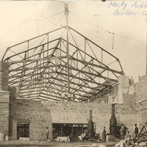 Macky Auditorium under construction photograph.