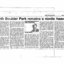Boulder (Colo.) parks and recreation clippings: North Boulder Park