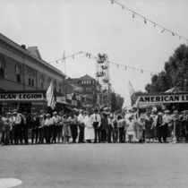 American Legion carnival with ferris wheel photograph, 1924