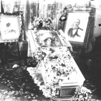 Adelaide B. Dickerson Macky's body in her coffin