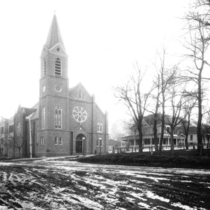 Sacred Heart Church and rectory in Boulder, Colorado photograph, 1920