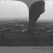 Panoramic view of Boulder from Red Rocks stereographic photograph, 1907
