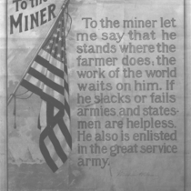 Interior Department poster to the miner photograph, 1922