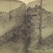 Stereographic views of railroad construction, South Boulder: Photo 1