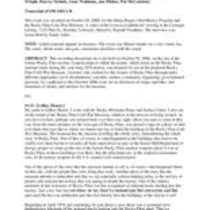 Oral history interview with Rocky Flats Activists, 2006