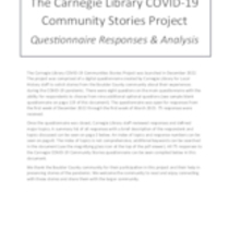 Carnegie Library COVID-19 Community Stories Project responses.