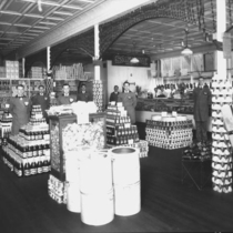 Skaggs grocery store interior showing meat department photograph, 1929: Photo 1
