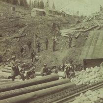 Surveying the Inter-Mountain Railway, near the entrance to the adit tunnel. 1887 June 12