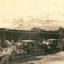 Greeley, Salt Lake & Pacific depot first passenger train: Photo 1