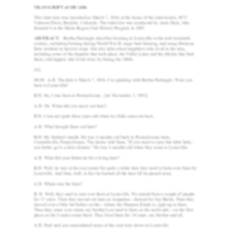 Oral history interview with Bertha Hartnagle, 1986
