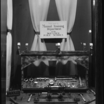 McAllister Company manual training window display photograph, 1924