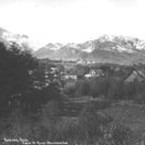 View across Boulder to Mapleton Hill and Flagstaff Mountain photographs, [between 1905 and 1910]