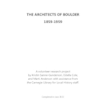 The Architects of Boulder 1859-1959