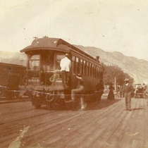 Greeley, Salt Lake & Pacific depot: passenger car.