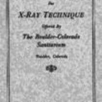"Outline for Training Course for X-ray Technique", 1928-29
