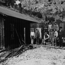 American Queen Mine (Rowena, Colo.) shaft house and miners: Photo 2