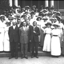 J.H Shriber and group at an unidentified school