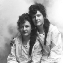 Twins Inez and Irene Wood portraits.