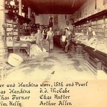 Rutter and Hankins hardware, grocery, and crockery store. photographs, [ca. 1886]