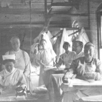 Sanitarium employees in the laundry room