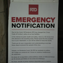 Sign at Boulder Transit Center.