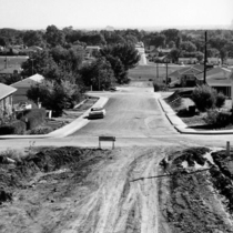 Before and after curb and road construction photographs 1956: Photo 7