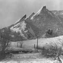 Flatirons views from lower Flagstaff Mountain photographs, [between 1900 and 1950]: Photo 4
