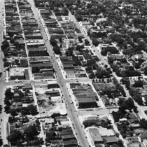 Aerial view of central Boulder, undated