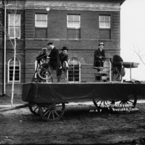 University of Colorado Engineering Building with Floats and Students: Photo 1 (S-2935)