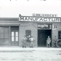 C.H. Lambert wagon and buggie making shop photographs, 1899