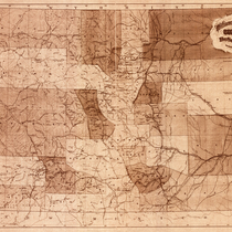 Williams' tourists' map of Colorado state and the San Juan Mines 1877