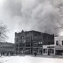Masonic Temple fire photographs, 1945 Apr 5: Photo 1