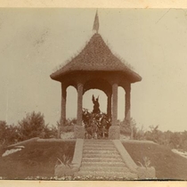 Closeup of gazebo at Denver's City Park, 1900-1903