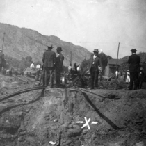 Wreckage after 1907 Boulder freight depot explosion photographs: Photo 2