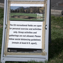 Sign on Kittredge Field.