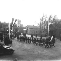 Montana men at the Liberty Parade, with boy scouts photograph, 1918