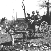Donkey carts with unidentified people: Photo 1 (S-2807)